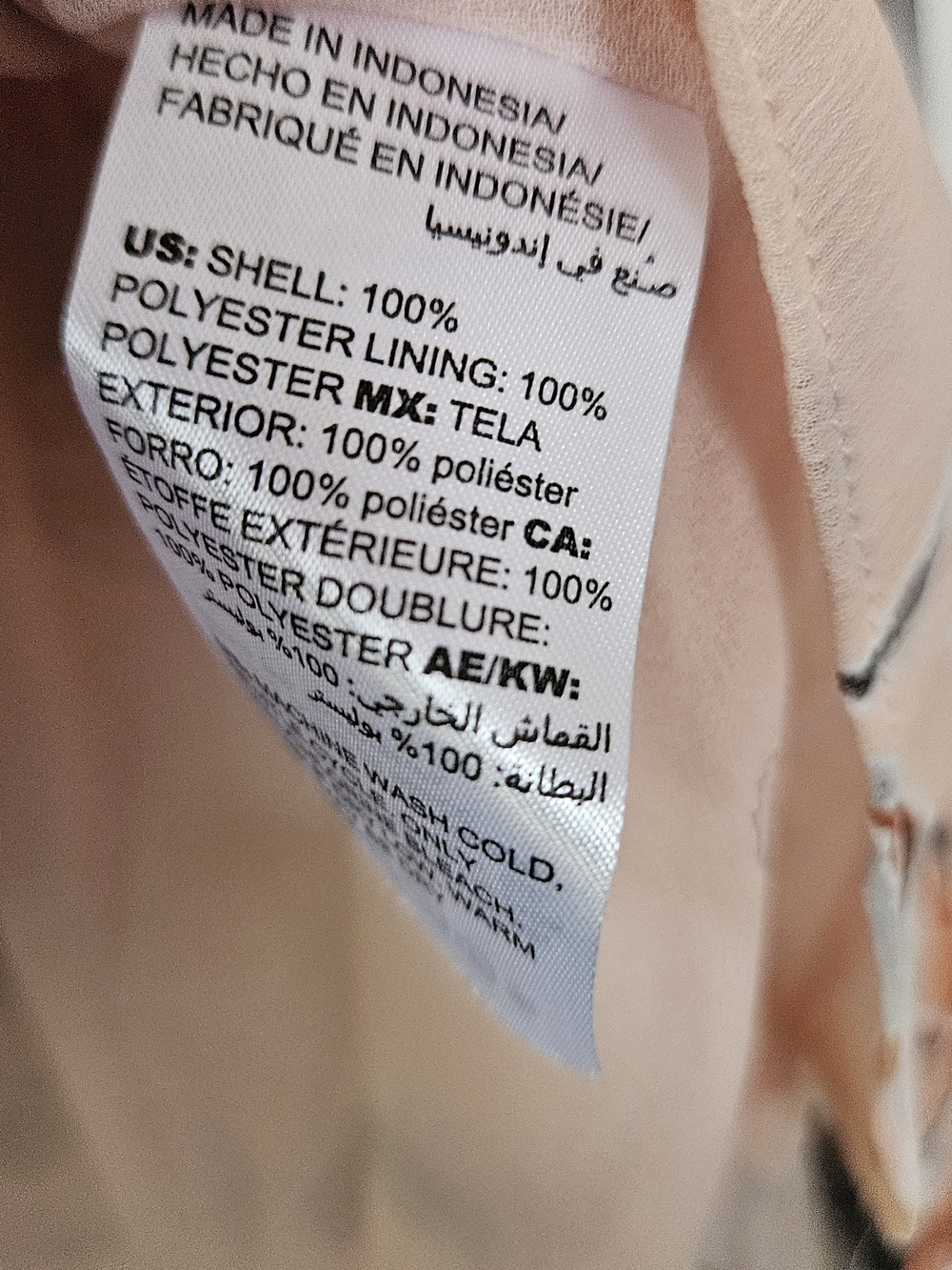 Floral Ruffle V-Neck Blouse - Peach Pink - Picture 5 of 8